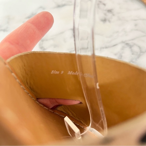 Dolce Vita Linda leather calf hair cork platform wedge sandals size 9 - Picture 11 of 11